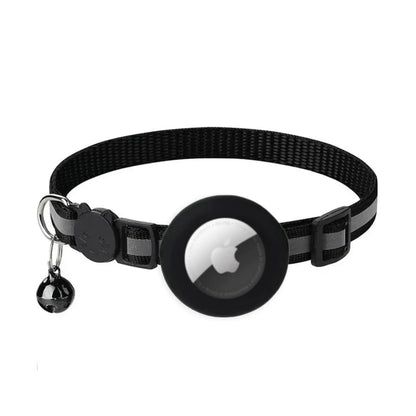 For Cat Airtag Holder Collar Breakaway Reflective Strips Adjustable Kitten Collar Waterproof Cat Bell Collar Pet Air Tag Case